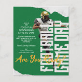 バジェットサッカープレーヤーゲームデイグリーン招待状 (正面)