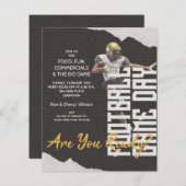 バジェットサッカープレーヤーゲームデイブラック招待状 (正面/裏面)