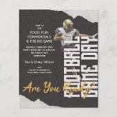 バジェットサッカープレーヤーゲームデイブラック招待状 (正面)