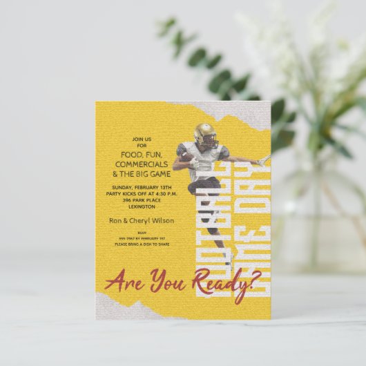 バジェットサッカープレーヤーゲームデー金ゴールド招待状 (スタンド正面)