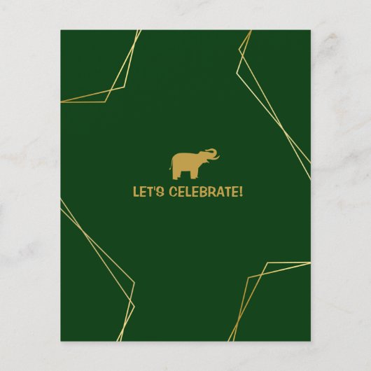 バジェットサファリアニマルゾウ誕生日招待状 (裏面)