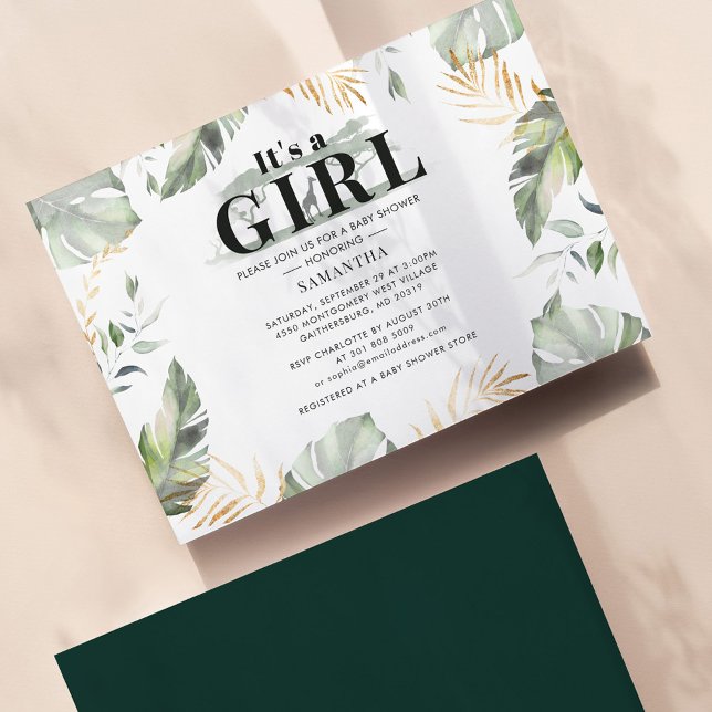 バジェットサファリキレーフガールベビーシャワー招待状 (クリエイターアップロード済み)