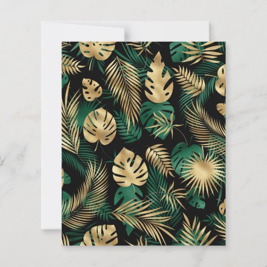 バジェットサファリベイビーシャワーブラック金ゴールド招待状 (裏面)