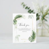 バジェットサファリ動物ベビーシャワーサンキューカード (スタンド正面)