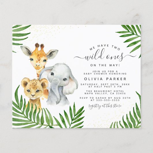 バジェットサファリ動物2野生の1赤ちゃんシャワー (正面)