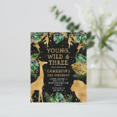 バジェットサファリ3rdバースデーグリーン金ゴールドブラック招待状 (スタンド正面)