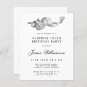 バジェットサプライズゴルフ100th誕生日招待状 (正面/裏面)