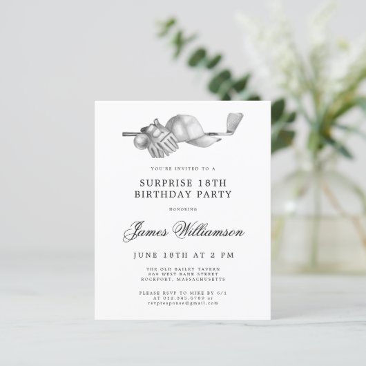 バジェットサプライズゴルフ18th誕生日招待状 (スタンド正面)