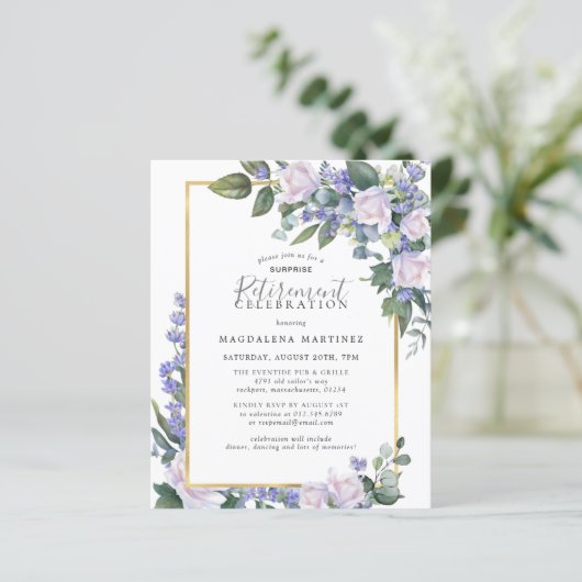 バジェットサプライズブルーホワイトリタイアメント招待状 (スタンド正面)