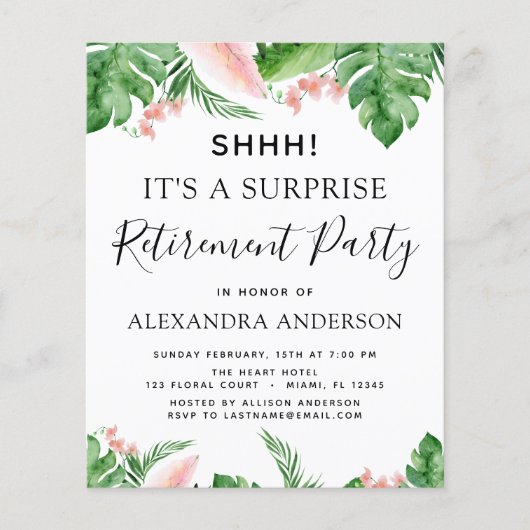 バジェットサプライズリタイアメントパーティートロピカル チラシ (正面)