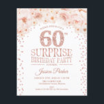 バジェットサプライズ60th誕生日-バラ金ゴールド招待状 チラシ<br><div class="desc">予算の驚き60th誕生日パーティーの招待フライヤー。エレガントフローラデザイングリッターフェイクバラ金ゴールドと白色。赤面ピンクのバラ、ダイヤモンド、スクリプトスタイリッシュフォントを特徴とする。glam誕生祝いに最適。***このデザインは非常に薄いフライヤー紙に印刷され、封筒が付いていないことに注意し来てください。予算招待状に最適。同じもしデザインが厚い紙をお探しの場合は、当社の店をご覧ください。</div>