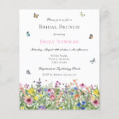 バジェットサマーウォーターカラーブライダルブランチ招待状 (正面)