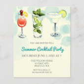 バジェットサマーカクテルパーティの招待状 (正面)