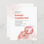 バジェットサマークロウフィッシュ魚介類の沸騰パーティー招待状 (正面/裏面)