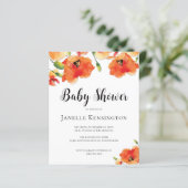 バジェットサマーゴールデンポピー赤ちゃんシャワー招待状 (スタンド正面)