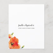 バジェットサマーゴールデンポピー赤ちゃんシャワー招待状 (裏面)