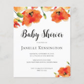 バジェットサマーゴールデンポピー赤ちゃんシャワー招待状 (正面)