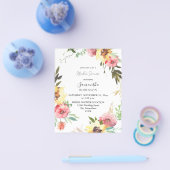 バジェットサマーサンフラワーフローラブライダルシャワー チラシ (シングル)