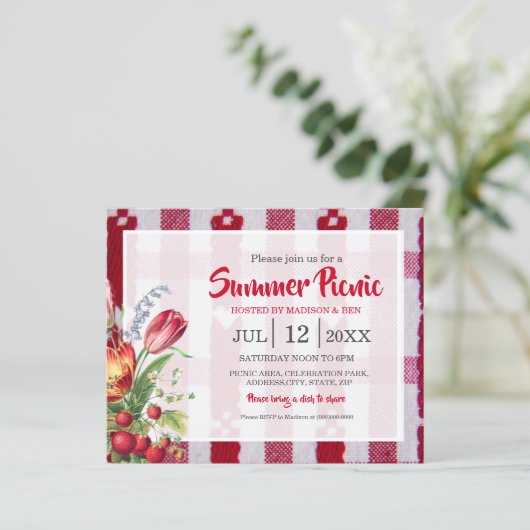 バジェットサマーピクニックパーティの招待状 (スタンド正面)