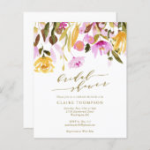 バジェットサマーピンクフローラ水彩ブライダルシャワー (正面/裏面)