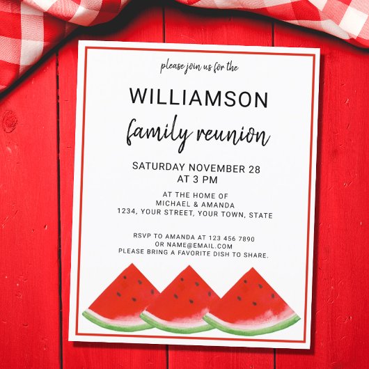 バジェットサマーファミリー懇親会スイカ招待状
