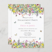 バジェットサマーフローラ婚約パーティ招待状 (正面/裏面)