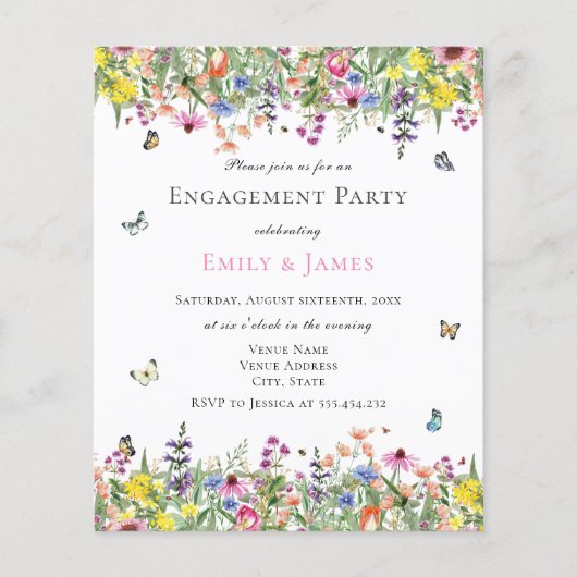 バジェットサマーフローラ婚約パーティ招待状 (正面)