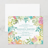 バジェットサマーフローラ18th誕生日招待状 (正面/裏面)