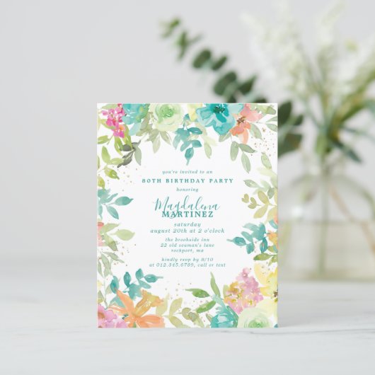 バジェットサマーフローラ80th誕生日招待状 (スタンド正面)