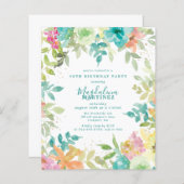 バジェットサマーフローラ90th誕生日招待状 (正面/裏面)