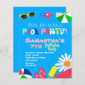 バジェットサマープールパーティー誕生日ビーチボール (正面/裏面)