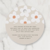 バジェットサンキュー誕生日デイジーテラコッタナチュラル フェイバータグ (裏面)