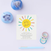 バジェットサンスクリプトモダンベビーシャワー招待状 チラシ (シングル)