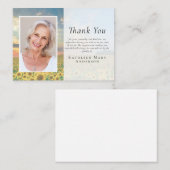 バジェットサンセットヒマワリ葬儀サンキューカード ノートカード (正面/裏面)