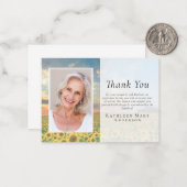 バジェットサンセットヒマワリ葬儀サンキューカード ノートカード (正面/裏面インサイチュ)