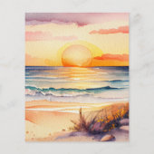 バジェットサンセットビーチシー結婚式招待状 (裏面)