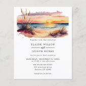 バジェットサンセットビーチシー結婚式招待状 (正面)