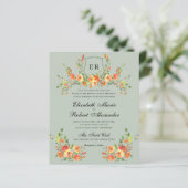 バジェットサンセット開花モノグラムグリーン結婚クレスト (スタンド正面)