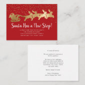 バジェットサンタストップニュートナディアレッドホリデームービング ノートカード (正面/裏面)