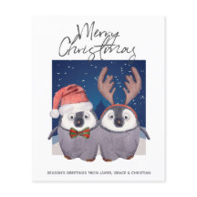 バジェットサンタトナカイのクリスマスペンギンのカップル