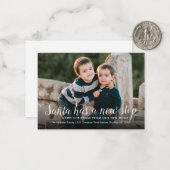 バジェットサンタニューホームストップフォトホリデームービング ノートカード (正面/裏面インサイチュ)