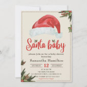 バジェットサンタベビークリスマスベビーシャワー招待状 招待状 (正面)