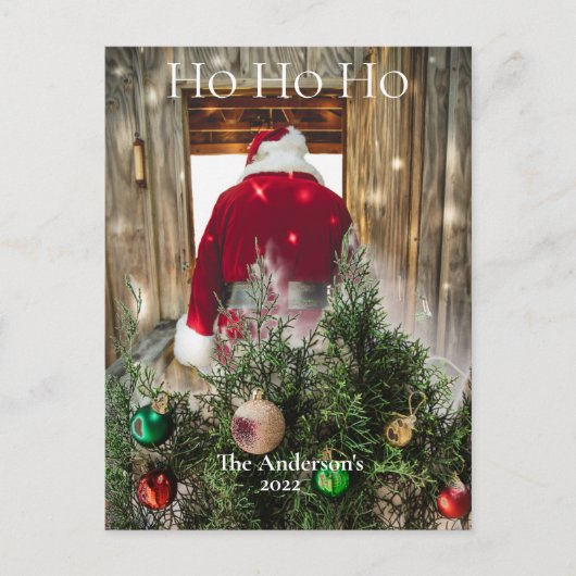 バジェットサンタホホホホホオーナメント葉書 シーズンポストカード (正面)