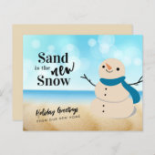 バジェットサンディ雪だるまビーチ新しいアドレスカード (正面/裏面)