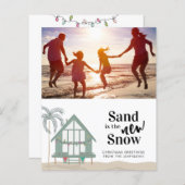 バジェットサンドは新しい雪の写真クリスマスカード (正面/裏面)
