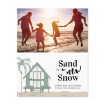 バジェットサンドは新しい雪の写真クリスマスカード