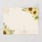 バジェットサンフラワーイエローフローラブライダルシャワー インビテーションポストカード (裏面)
