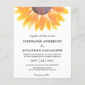 バジェットサンフラワーウォーターカラー結婚式招待状 (正面)