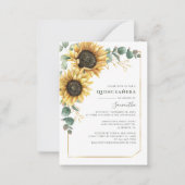 バジェットサンフラワーキンセアニェラ15th誕生日招待状 ノートカード (正面)