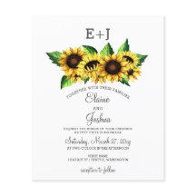 バジェットサンフラワーズカントリーウェディング招待状